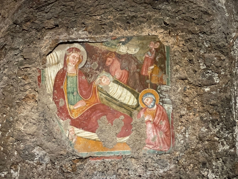 Fresco's in grotkerkje in Sutri